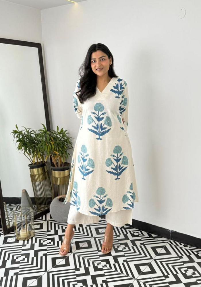 Summer Bloom Cotton Kurta Set – Breezy Elegance