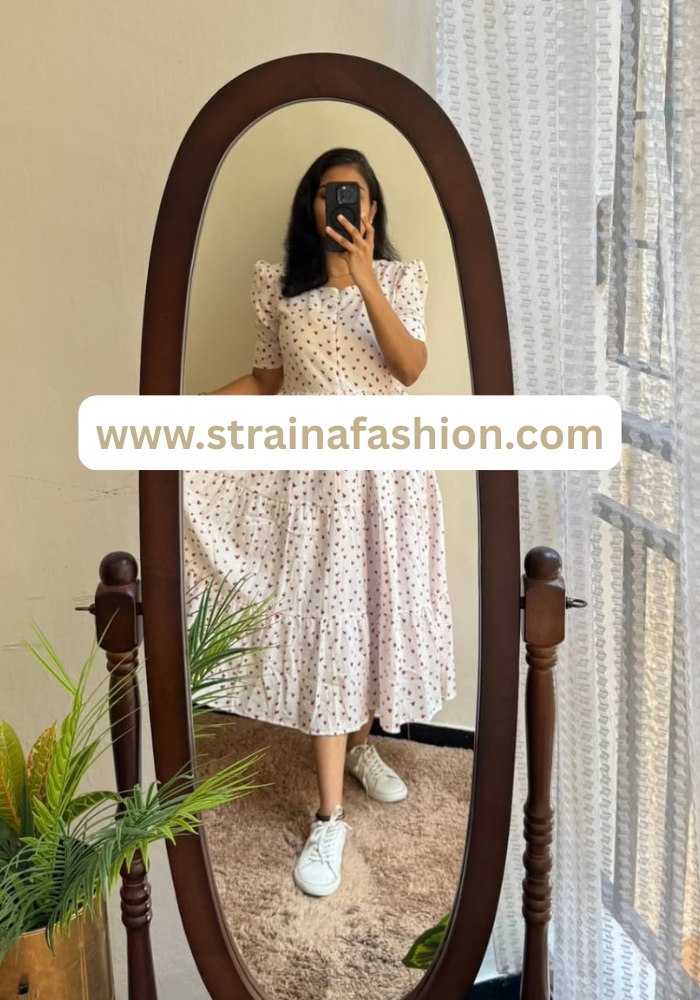 Sweetheart Whisper: Soft Cotton Flare Dress for Everyday Charm