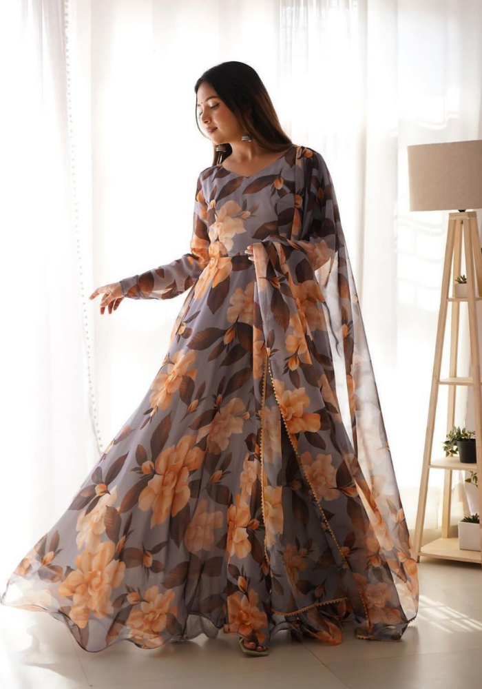 Luxe Bloom Anarkali Gown Set – Summer Weddings