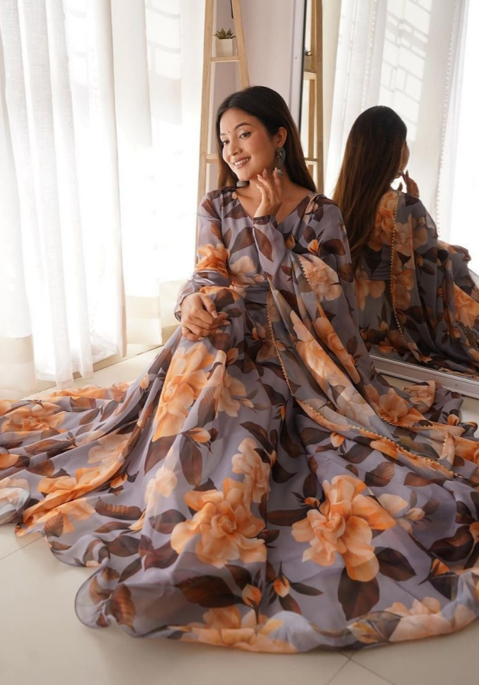 Luxe Bloom Anarkali Gown Set – Summer Weddings
