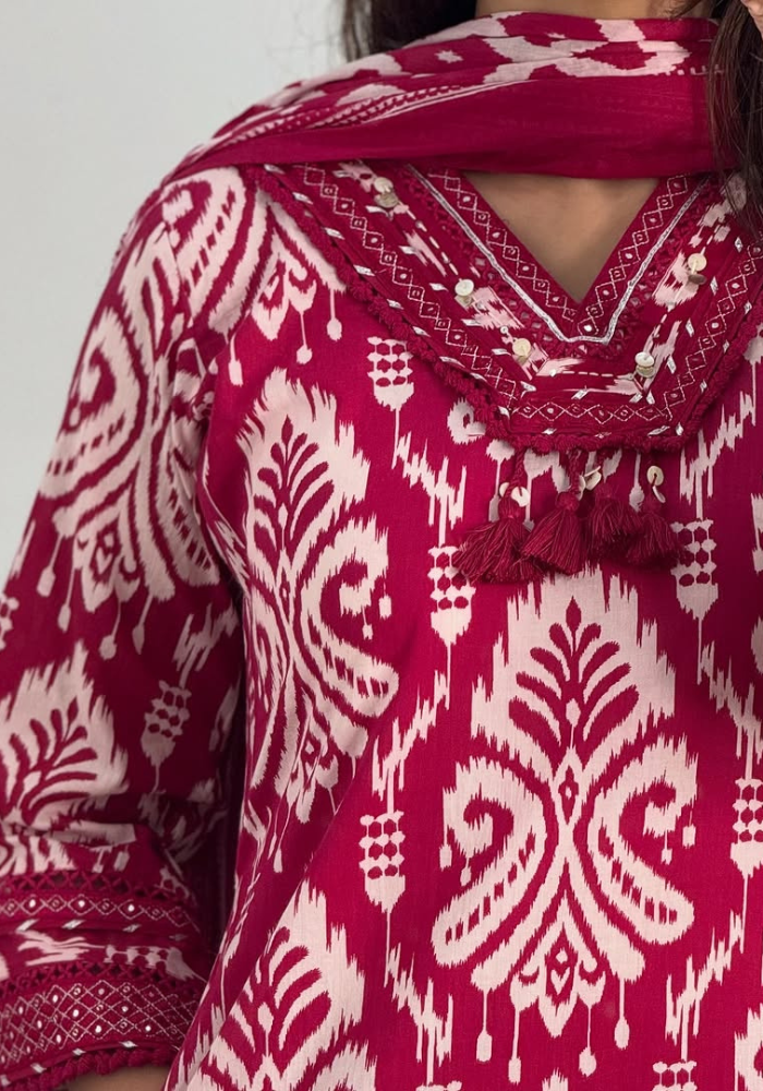 Handblock Heritage Reimagined – Mustard & Maroon Ethnic Sets