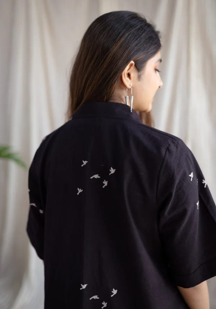 Midnight Flight Pocket Shirt Dress | Effortless Everyday Style