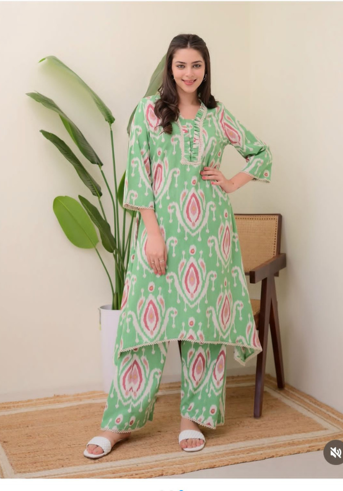 Trendy Ikat Print Cord Sets for Women