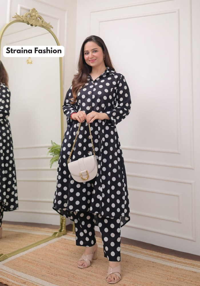 Retro Noir Polka Flare Dress – Bold, Breezy & Beautiful