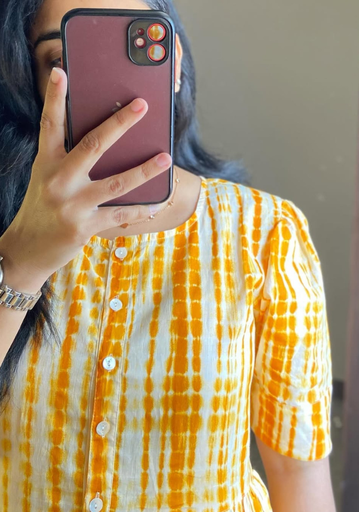 Sunburst Charm Cotton Midi Dress