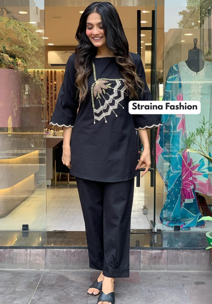 Signature Radiance Embroidered Cotton Kurta Set