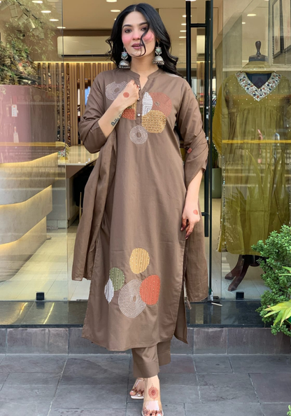 Earthy Chic Cotton Kurti Set – Modern Minimalism