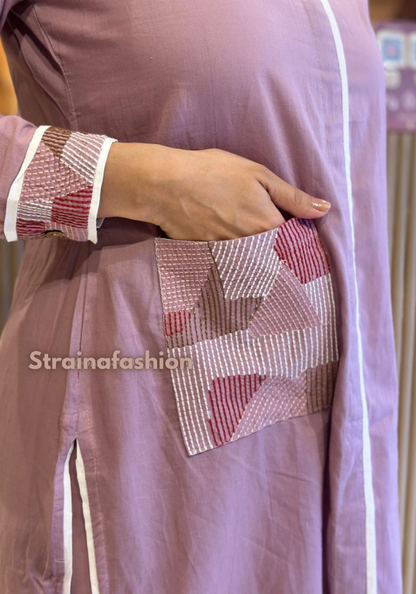 Urban Muse – Shirt Style Cotton Embroidered Co-ord Set