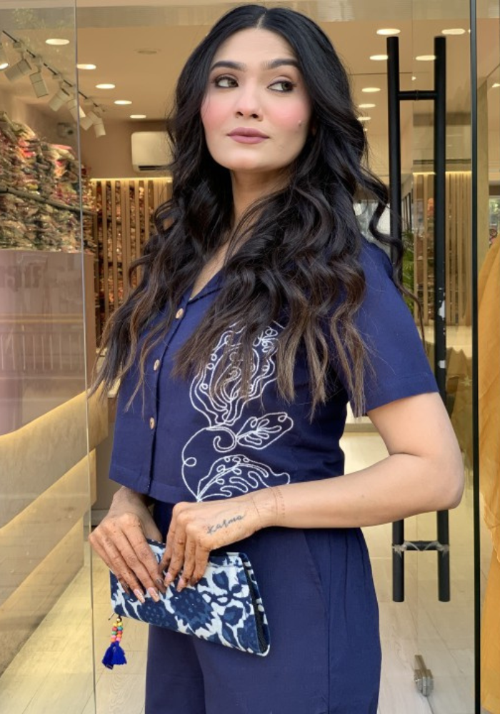 Indigo Grace Embroidered Co-ord Set