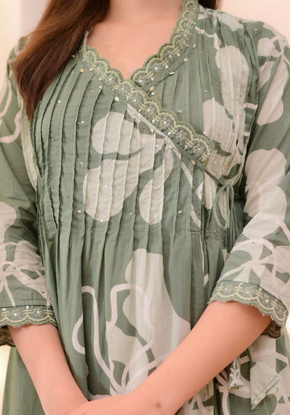 Gulrez Grace – Floral Breeze Cotton Co-Ord with Dupatta
