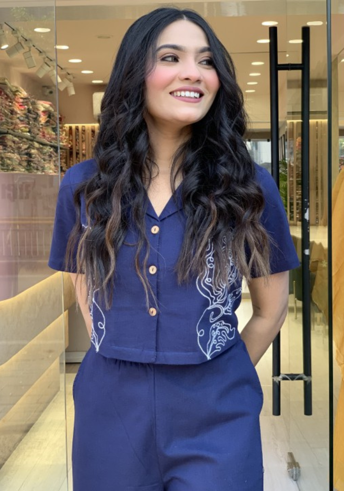 Indigo Grace Embroidered Co-ord Set