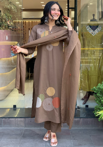 Earthy Chic Cotton Kurti Set – Modern Minimalism