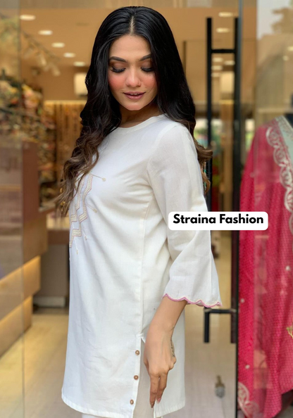 Signature Radiance Embroidered Cotton Kurta Set