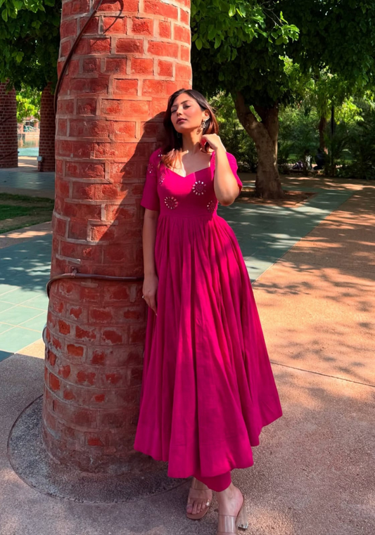Gulshine Grace – Handworked Cotton Anarkali Set